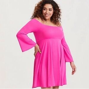 NWT Torrid Pink Off Shoulder Dress Size 2